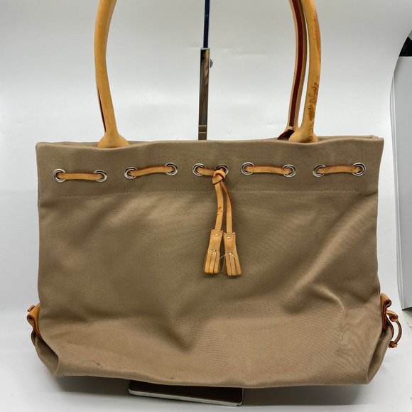 Dooney & Bourke XL Size Tan Nylon Shoulder Bag - Picture 11 of 11